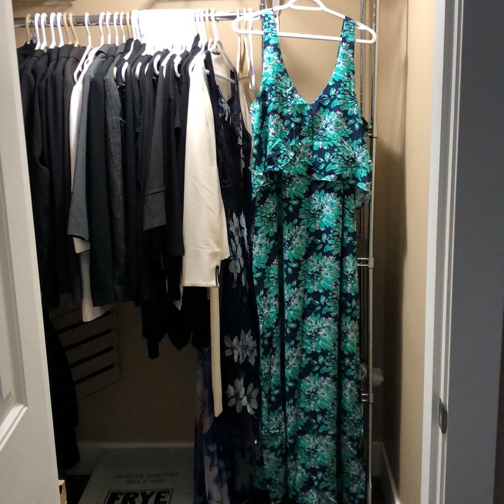 NWT: Long Navy/Green/Pink Beach Dress